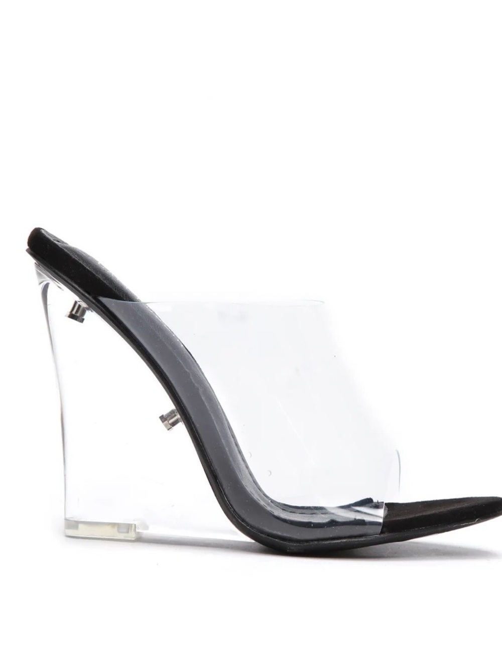 The glass edge heel sandal -BLACK Fashion Nova